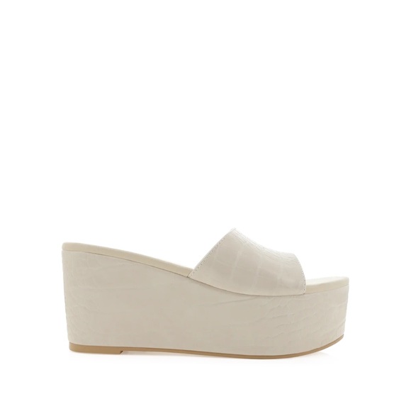 BILLINI FRAN WEDGE SANDALS BONE CROC - Picture 2 of 5